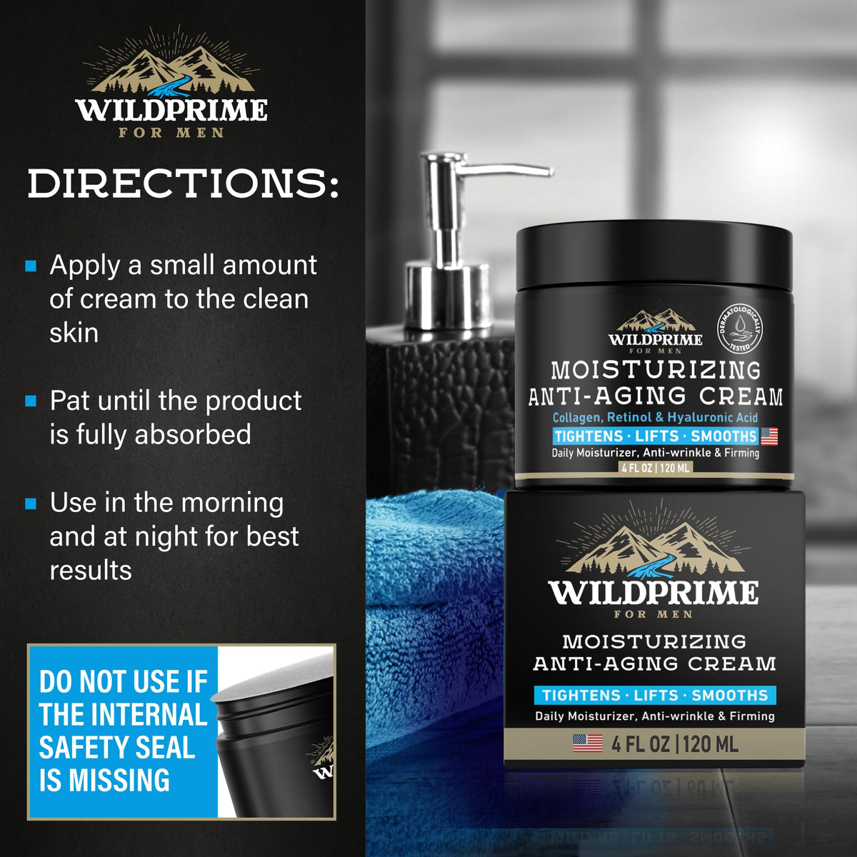 WildPRIME Men's Face Moisturizer Cream ingredients list