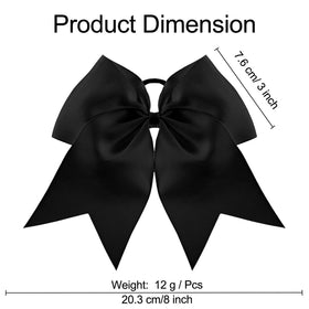 WILLBOND Jumbo Cheerleading Bow 8 Inch Black side view