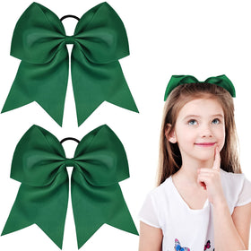 WILLBOND Jumbo Cheerleading Bow 8 Inch Green front view