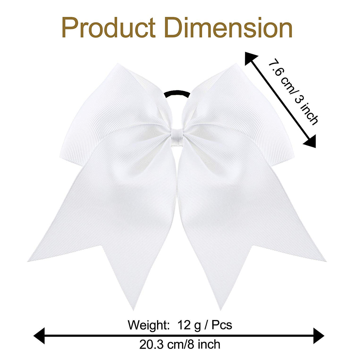 WILLBOND Jumbo Cheerleading Bow back view with elastic band