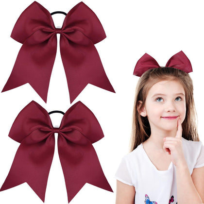 WILLBOND Jumbo Cheerleading Bow maroon front view