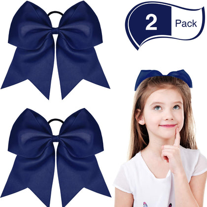 WILLBOND Jumbo Cheerleading Bow navy blue front view