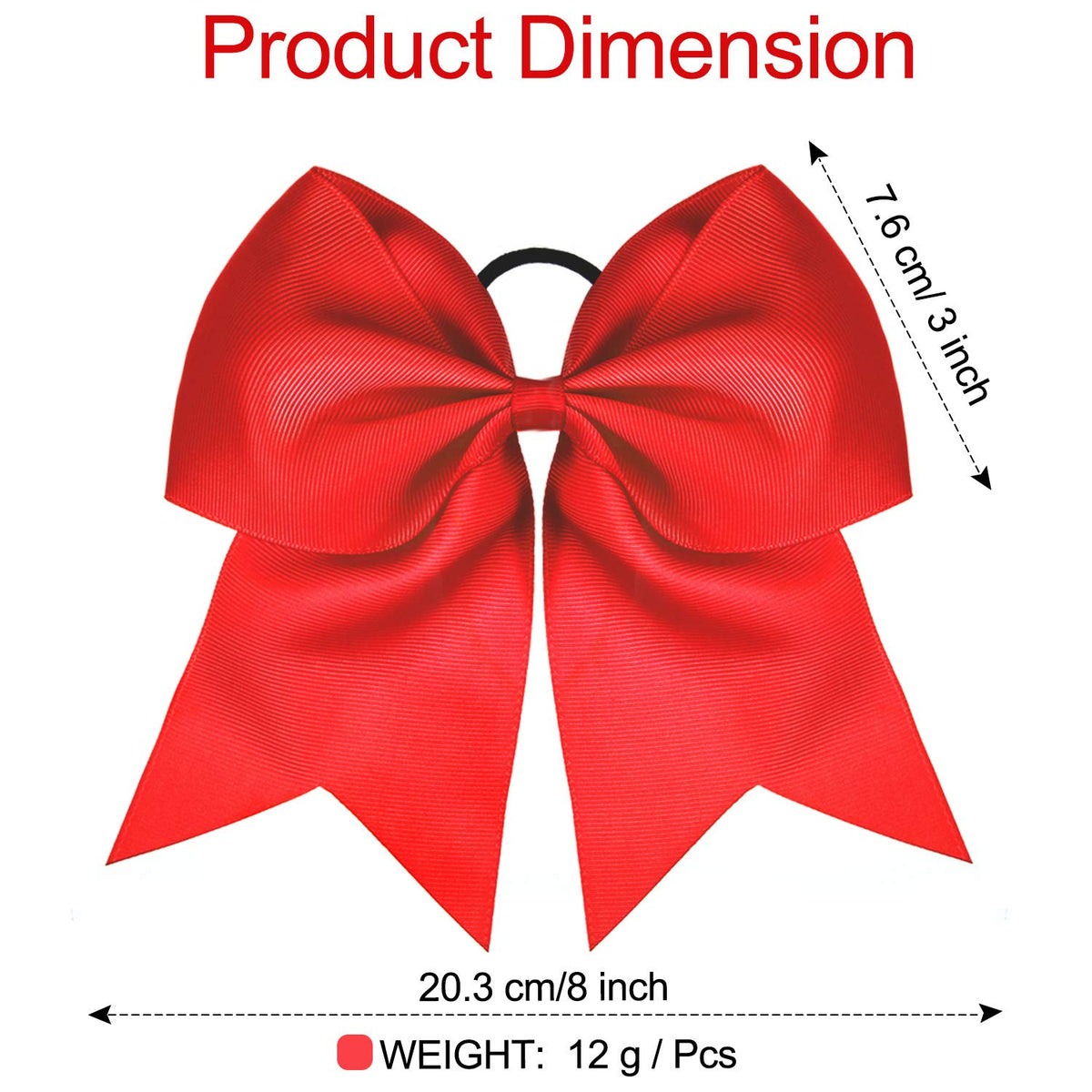 WILLBOND Jumbo Cheerleading Bow red on a ponytail