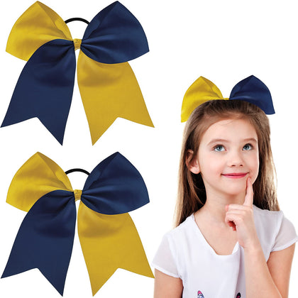 WILLBOND Jumbo Cheerleading Bow Yellow front view
