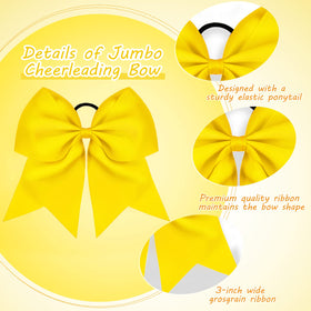 WILLBOND Jumbo Cheerleading Bow yellow on a ponytail