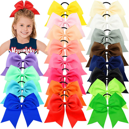 WillingTee 20PCS 8-inch cheer bows in assorted colours