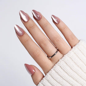 WiniBeauty Cat Eye Press On Nails mauve short almond front view