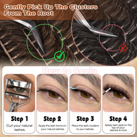 Winifred Brown Lash Clusters 80D with lash care products