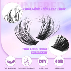 Winifred Lash Clusters showing mixed lengths 10-16mm