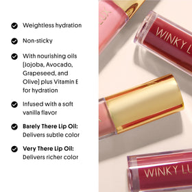 Winky Lux Tinted Lip Oil Birthday Cake swatch on skin