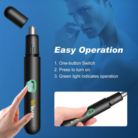 Winsea Precision Nose Hair Trimmer back view with waterproof design