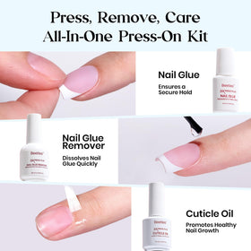 Wipes and Builder Top Coat from the Beetles Press On Nails Kit