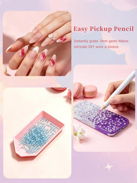 Wliurf Bedazzling Kit displayed with finished nail art