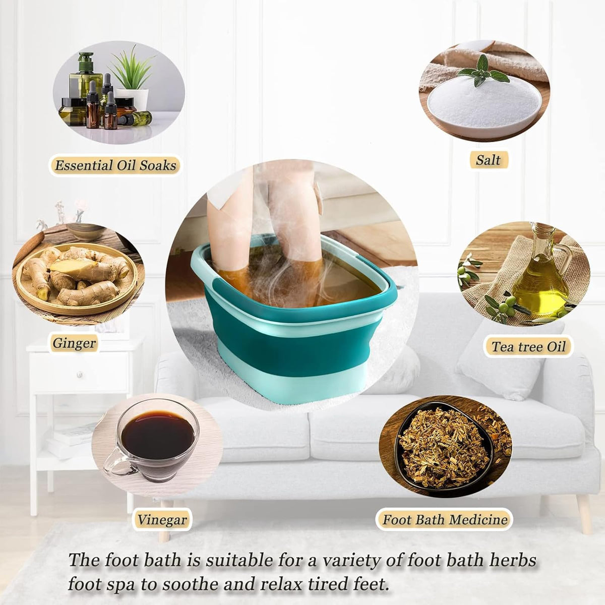 WMHYLYH Collapsible Foot Bath folded for storage