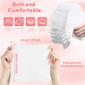 WMQL Disposable Face Towels in use for makeup removal