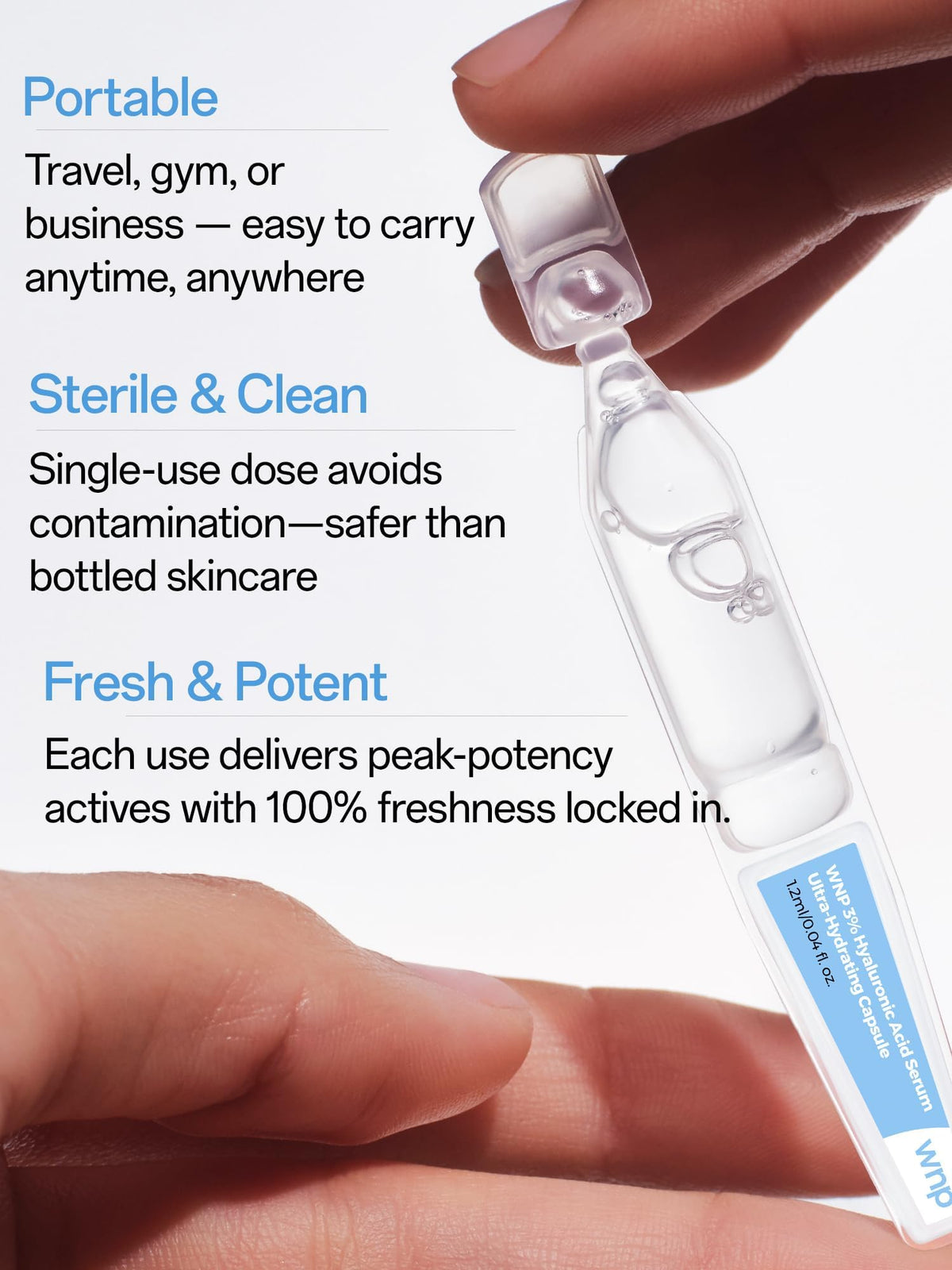 WNP Hyaluronic Acid Face Serum 3% back view of packaging