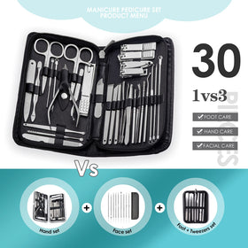 WOAMA 30 In 1 Manicure Set displayed with travel case open