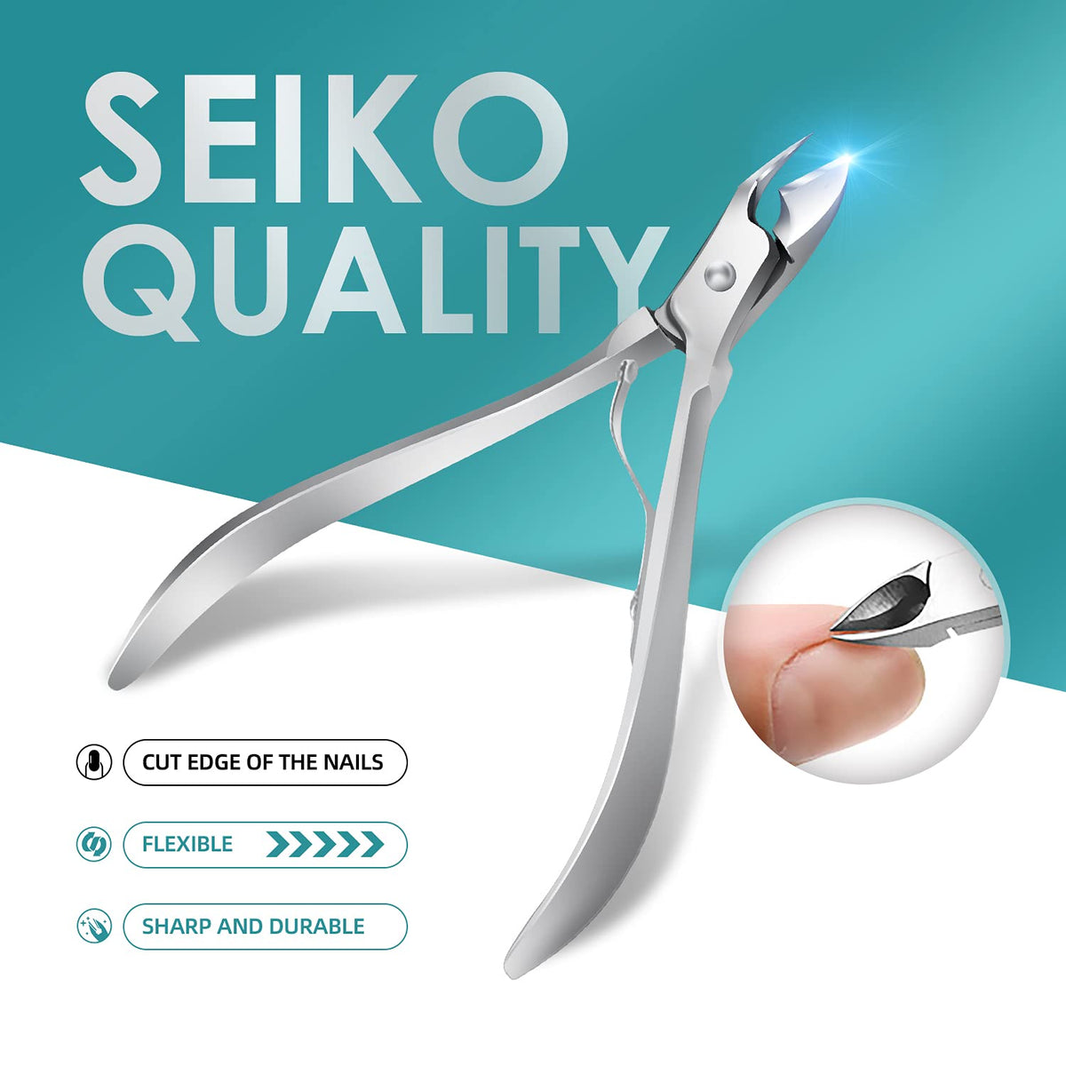 WOAMA manicure tools with ergonomic non-slip handles