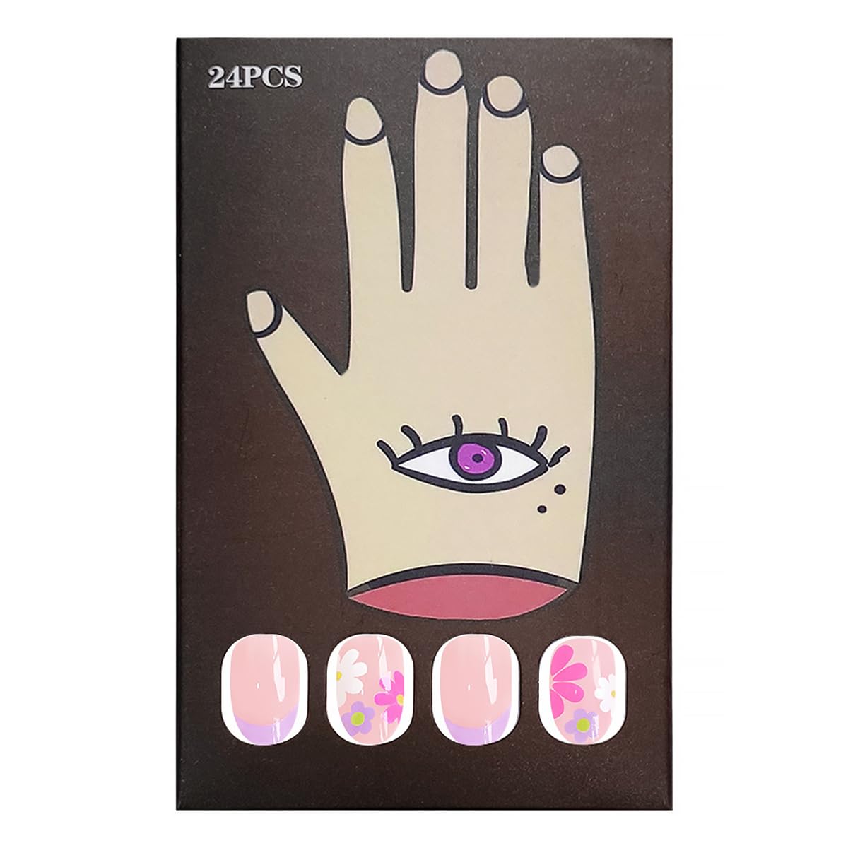 Woman applying DZPGUONIZ 24Pcs Pink Press on Nails