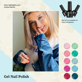 woman applying phoenixy gel nail polish at home