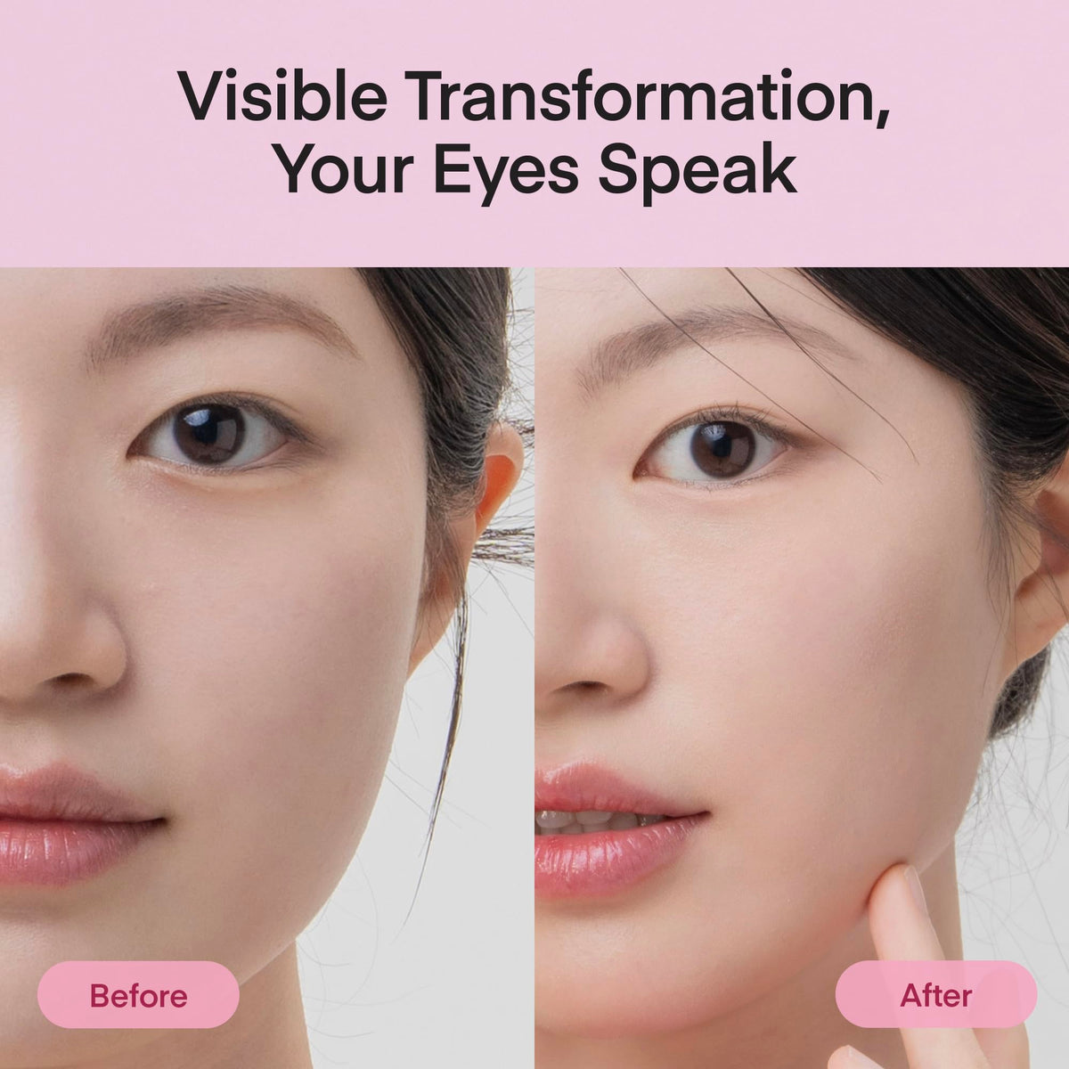 Woman applying TEREZ & HONOR eye patches