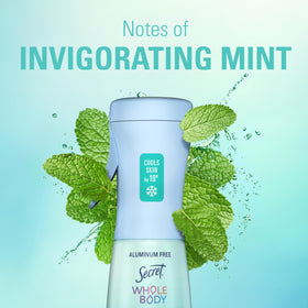 Woman using Secret Whole Body Deodorant Mist on her neck