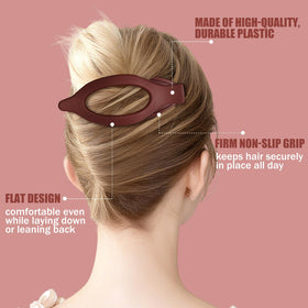 Woman using USDNICE flat hair clips during yoga