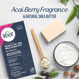 Woman using Veet Sugar Wax Strips for hair removal