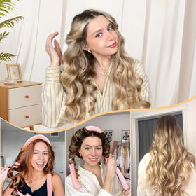Woman using YANIBEST Heatless Hair Curler while sleeping