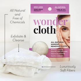 WONDER CLOTH demonstrating make-up removal with just water