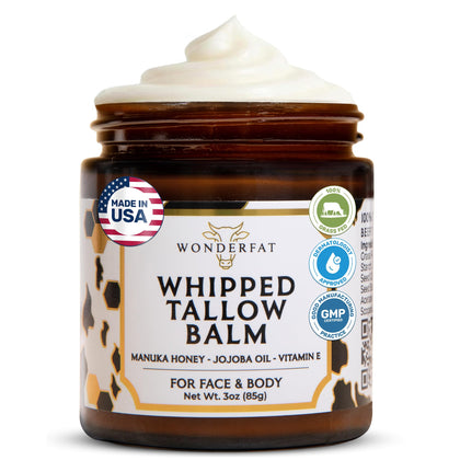 Wonderfat Whipped Tallow Balm 3oz front view
