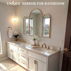 Wonderjune Trifold Vanity Mirror mounted on a wall in a stylish room
