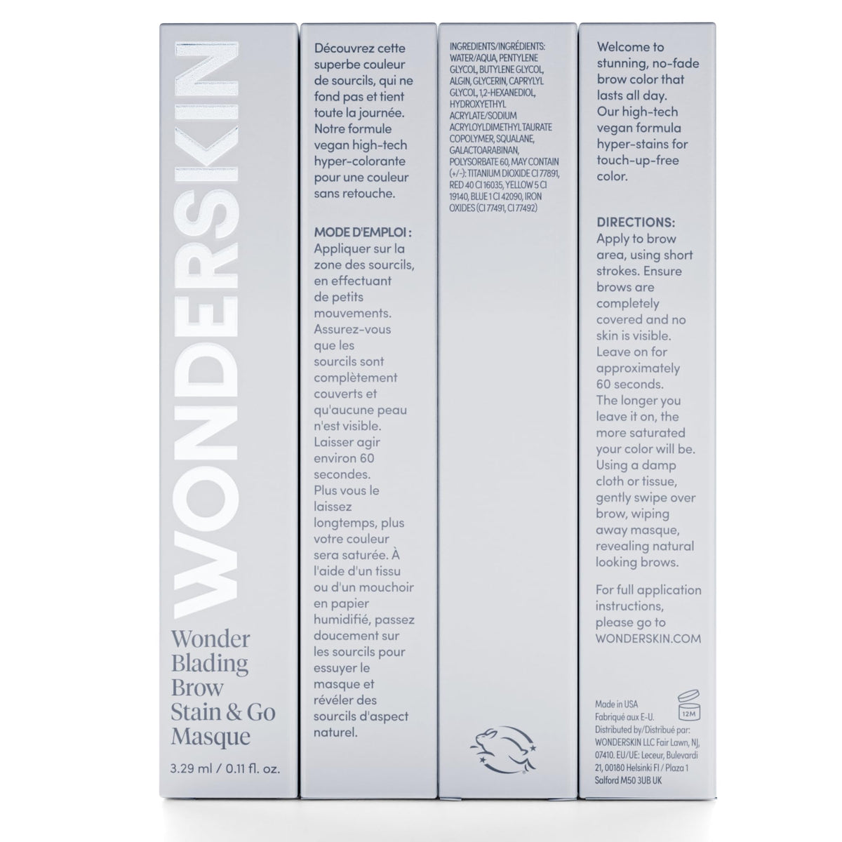 Wonderskin Eyebrow Stain in hand with makeup tools