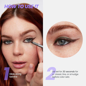 Wonderskin Eyeliner Pencil 1440 application on model's eyes