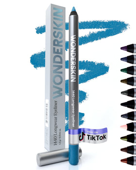 Wonderskin Eyeliner Pencil 1440 front view with colour swatches