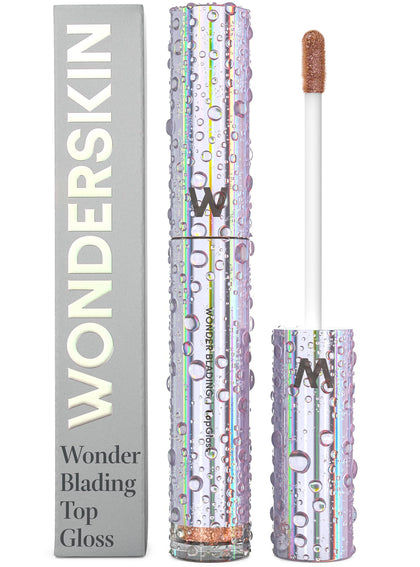 Wonderskin Lip Gloss Gold Glitter front view