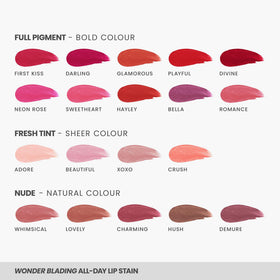 Wonderskin Lip Stain before and after application