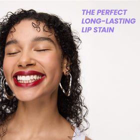 Wonderskin Lip Stain Kit showing texture on lips