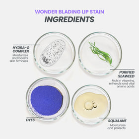 Wonderskin Lip Stain Kit swatches on skin