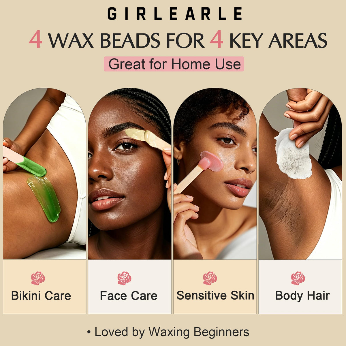 Wooden applicators of various sizes for precise waxing