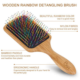 Wooden detangling comb included with BLACK EGG brush