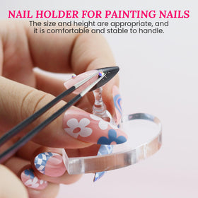 Wooden magnetic nail stand with five nail tip holders