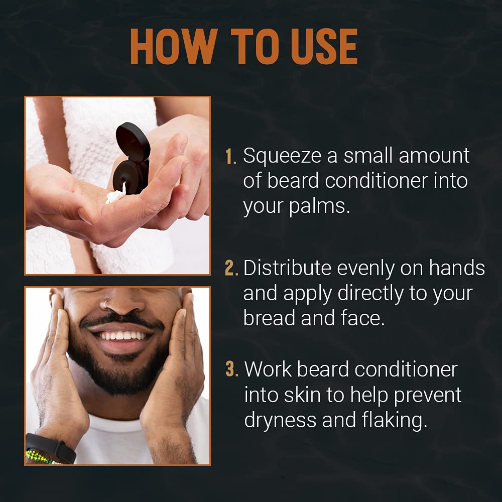 Woody's 2-in-1 Beard Conditioner on grooming table with tools