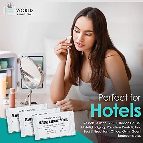 World Amenities Makeup Remover Wipes with vitamin E ingredient