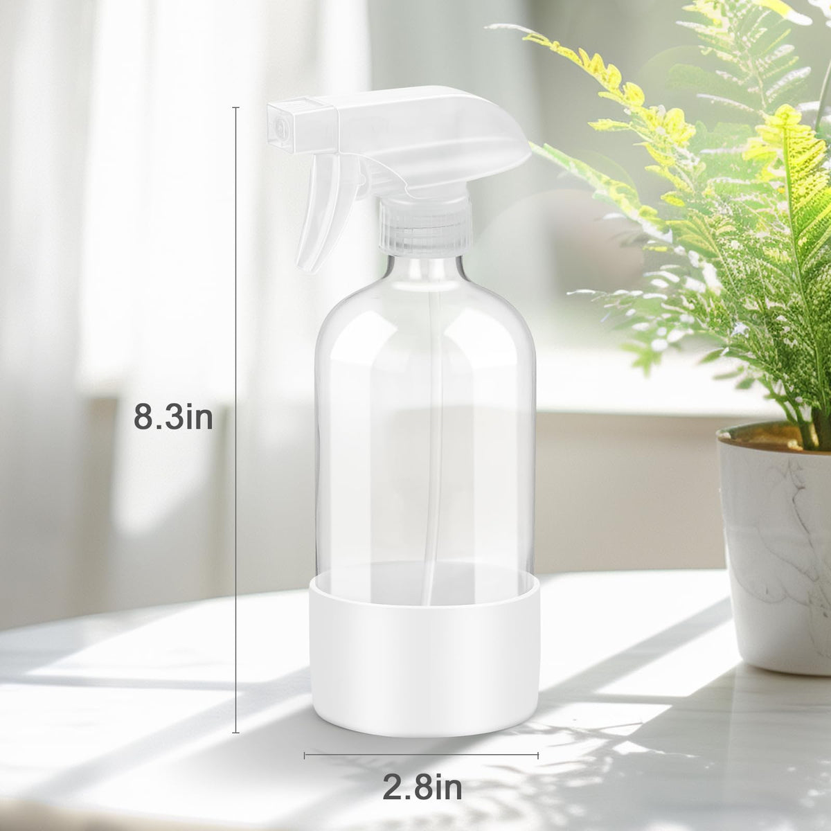 Worldgsb 16 oz glass spray bottle in a lifestyle setting
