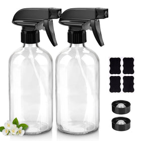 Worldgsb 16oz clear glass spray bottle with adjustable nozzle