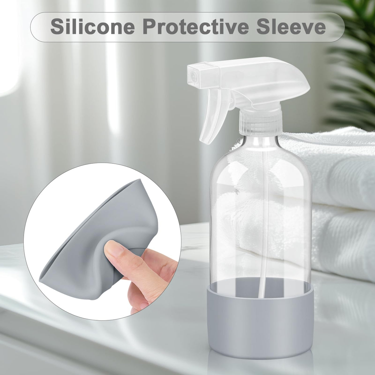 Worldgsb Glass Spray Bottle showing mist mode
