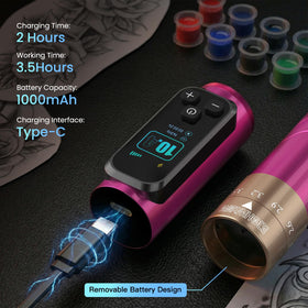 Wormhole Tattoo Gun Kit packaging with all included accessories