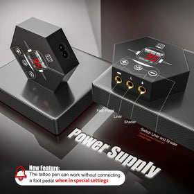 Wormhole Tattoo Gun Kit power supply with adjustable output settings