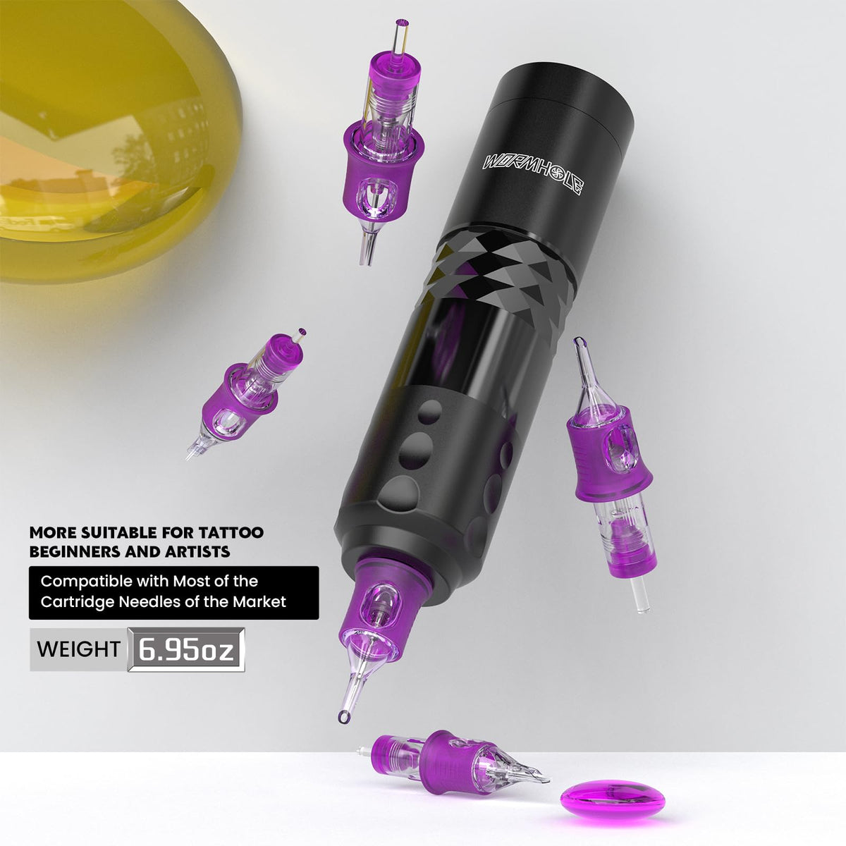 Wormhole Tattoo Gun with ergonomic design features